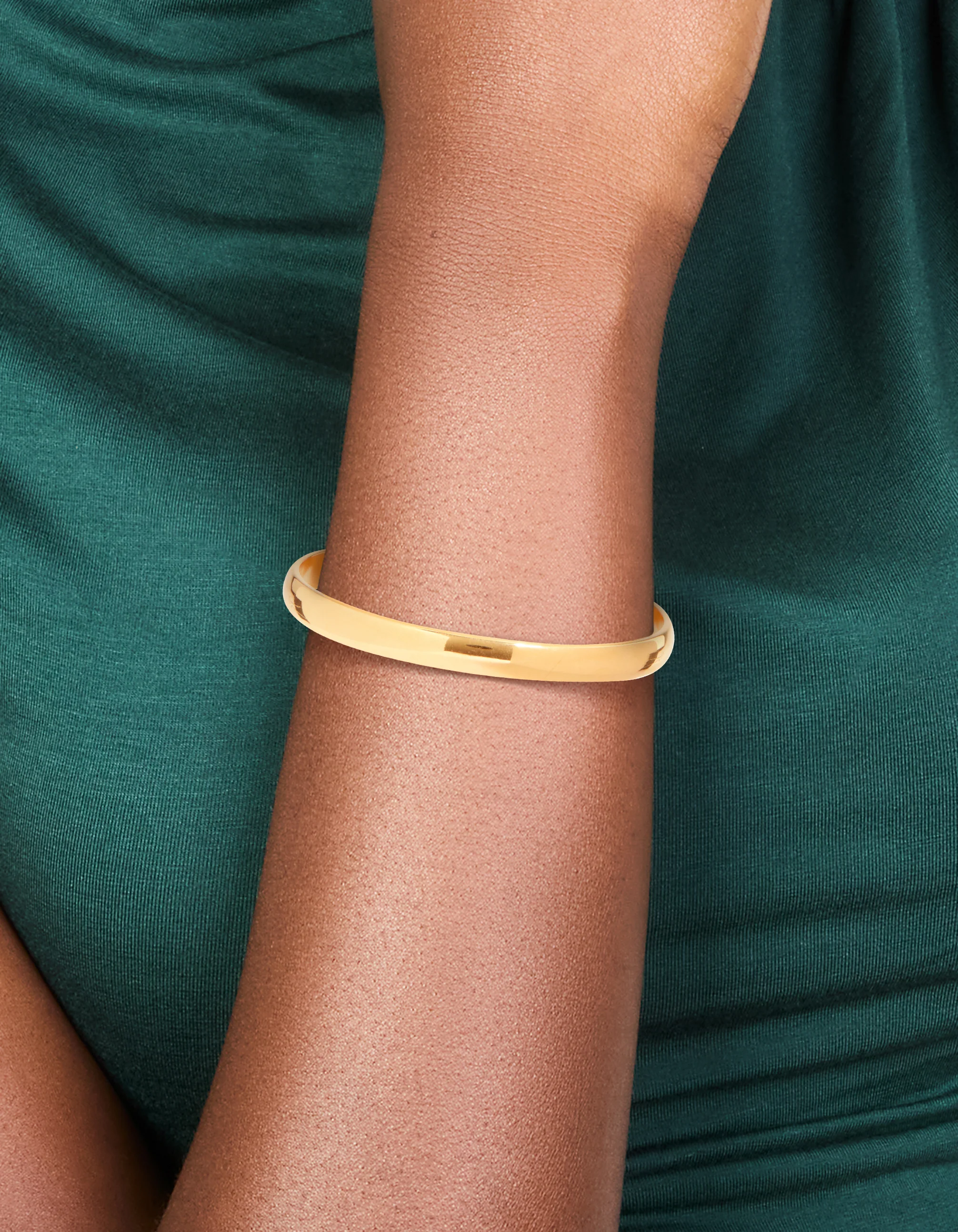 Waterproof Rose Gold Plated Stainless Steel Round Wrist Cuff - Image 2