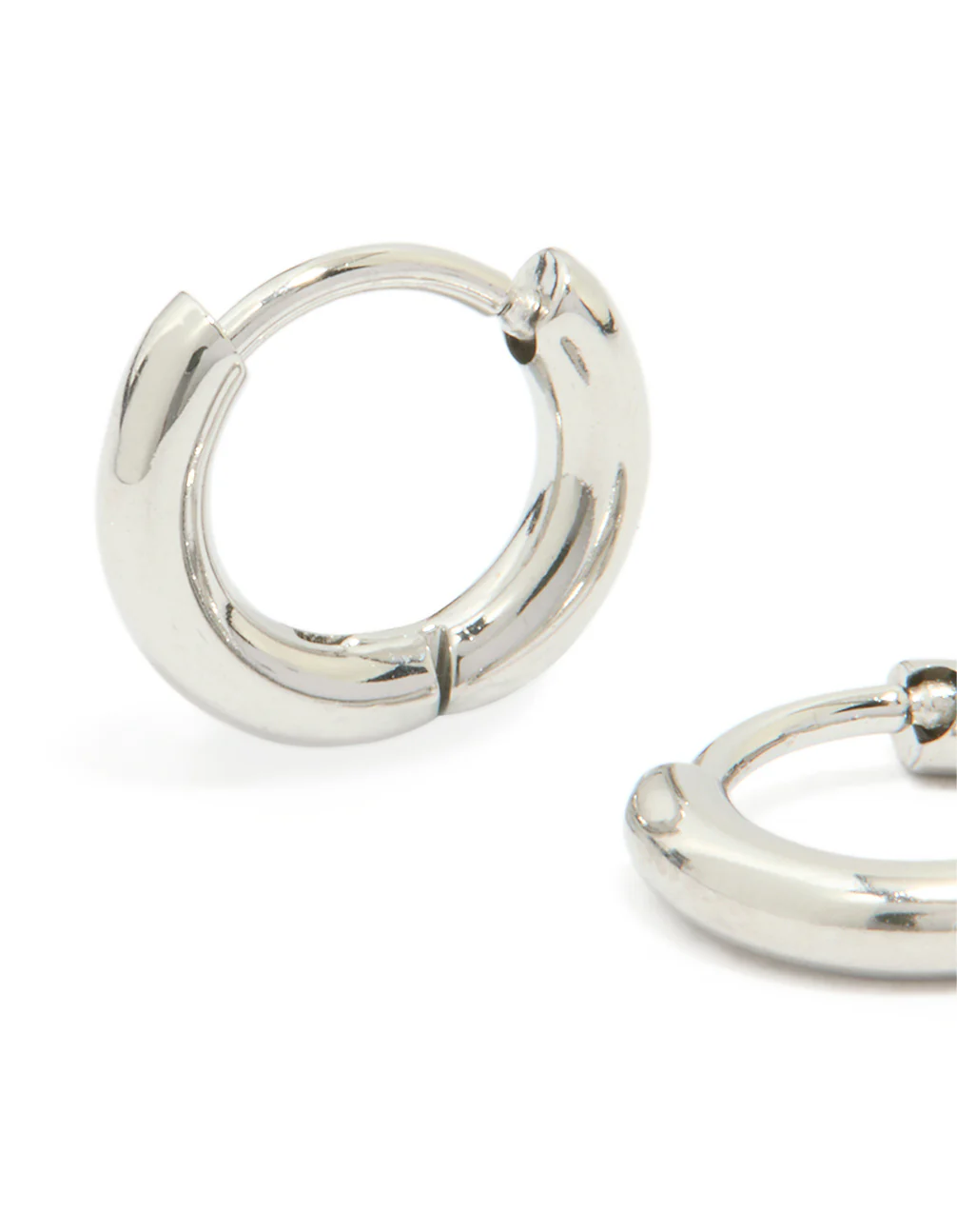 Waterproof Stainless Steel Clicker Hoop Earrings 8 MM - Image 3