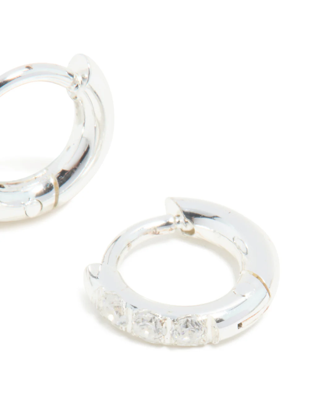 Waterproof Stainless Steel Cubic Zirconia Huggie Earrings - Image 5