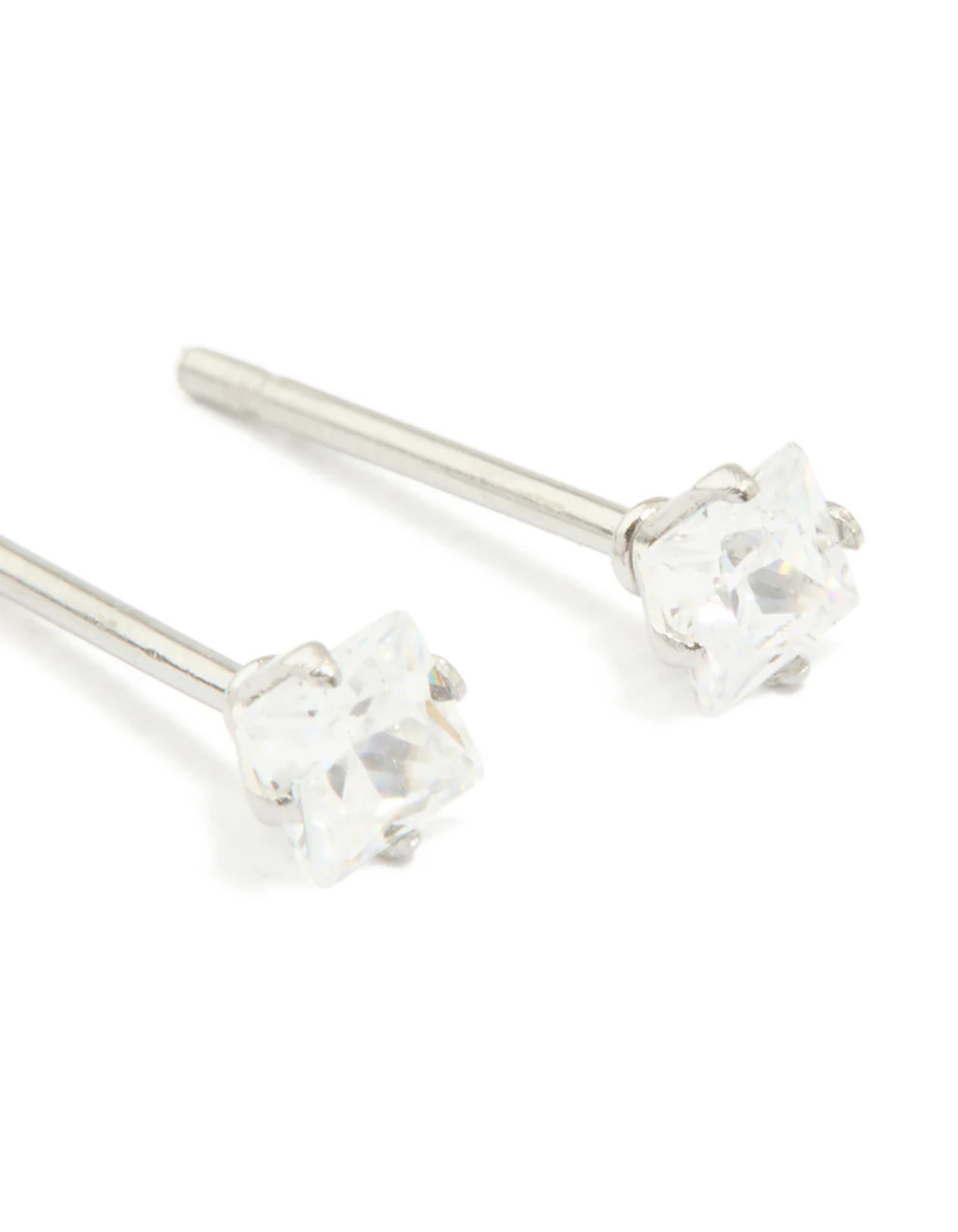 Waterproof Stainless Steel Prism Cubic Zirconia Stud Earrings - Image 5
