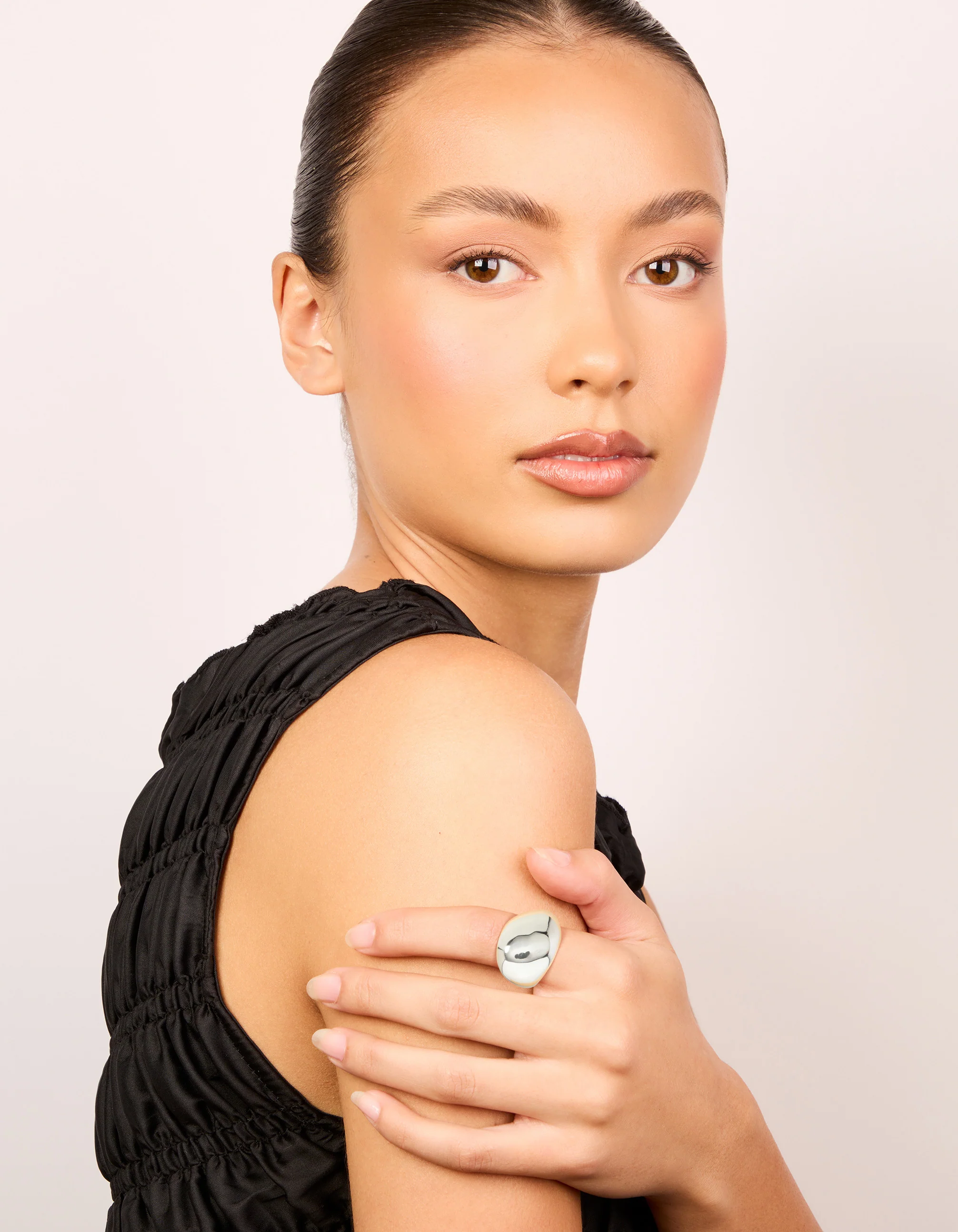 Waterproof Stainless Steel Smooth Pebble Ring - Image 3