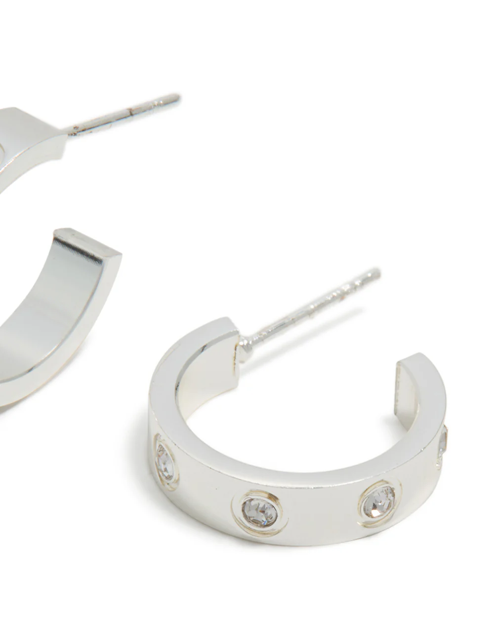 Waterproof Stainless Steel Square Cubic Zirconia Hoop Earrings - Image 5