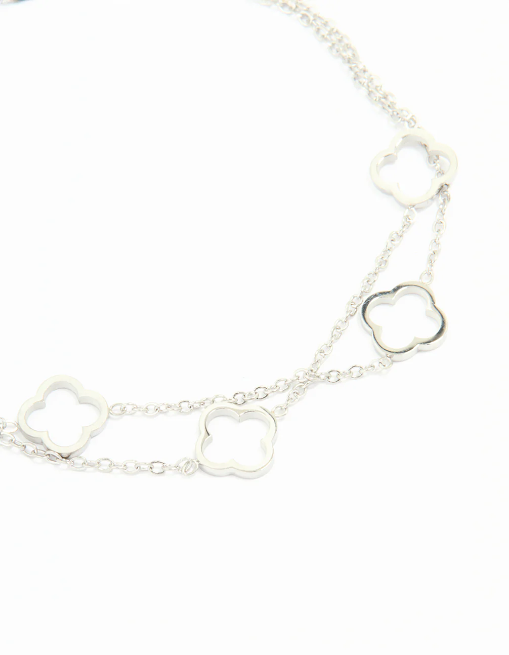 Waterproof Stainless Steel Steel Hollow Flower Layered Bracelet - Image 2