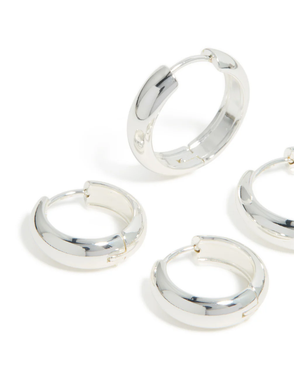 Waterproof Stainless Steel Thick Large & Mini Hoop Earrings 2-Pack - Image 4