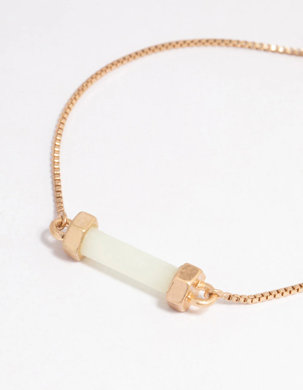 Worn Gold Green Bar Toggle Bracelet - Image 2