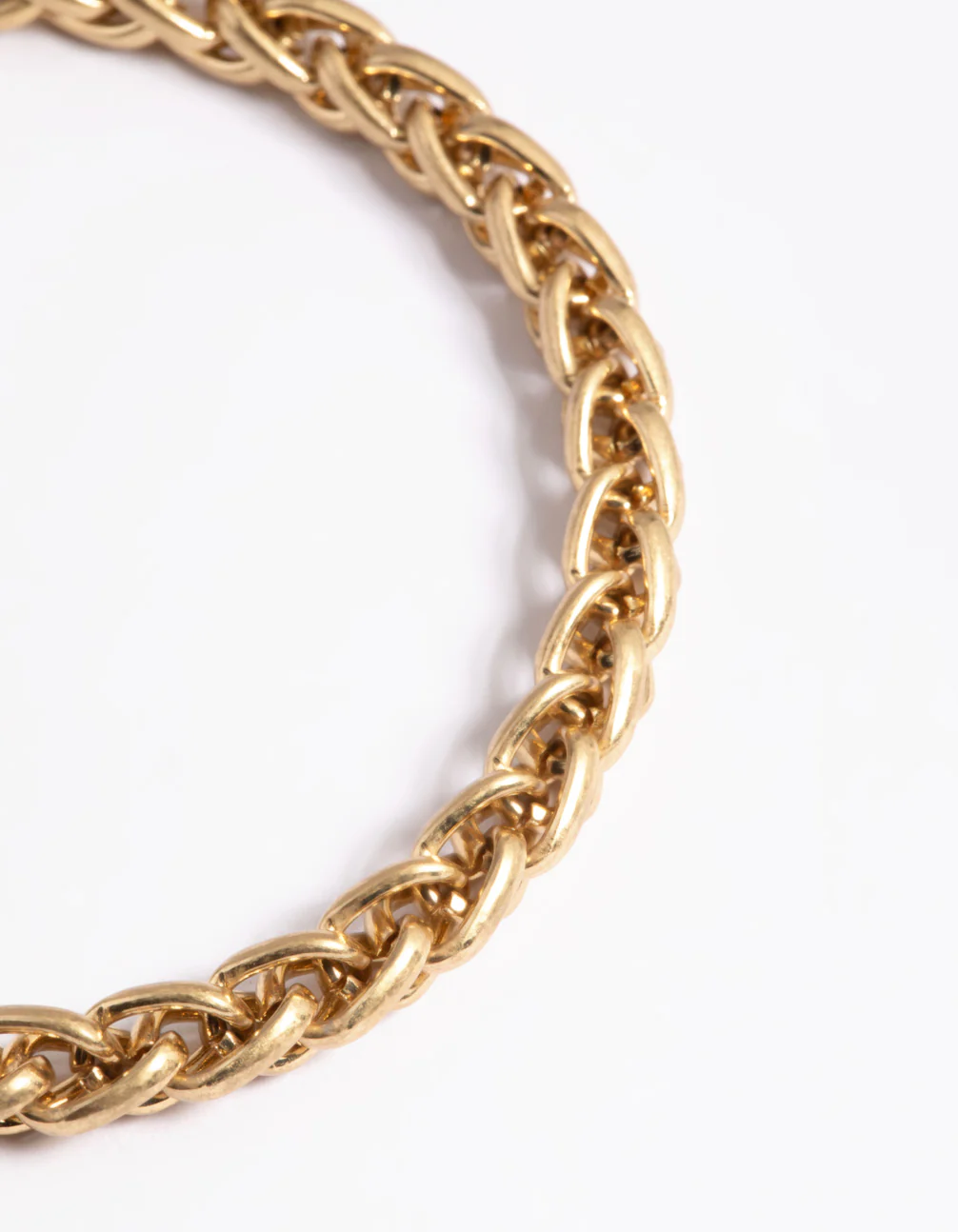 Worn Gold Round Twist Chain Toggle Bracelet - Image 4