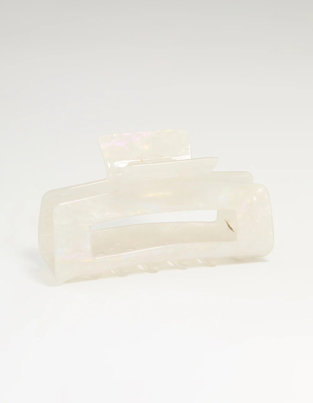 White Acrylic Rectangle Claw Clip