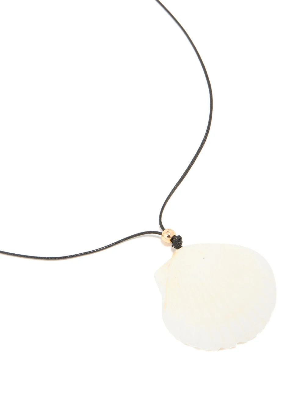 White Clam Shell Cord Necklace