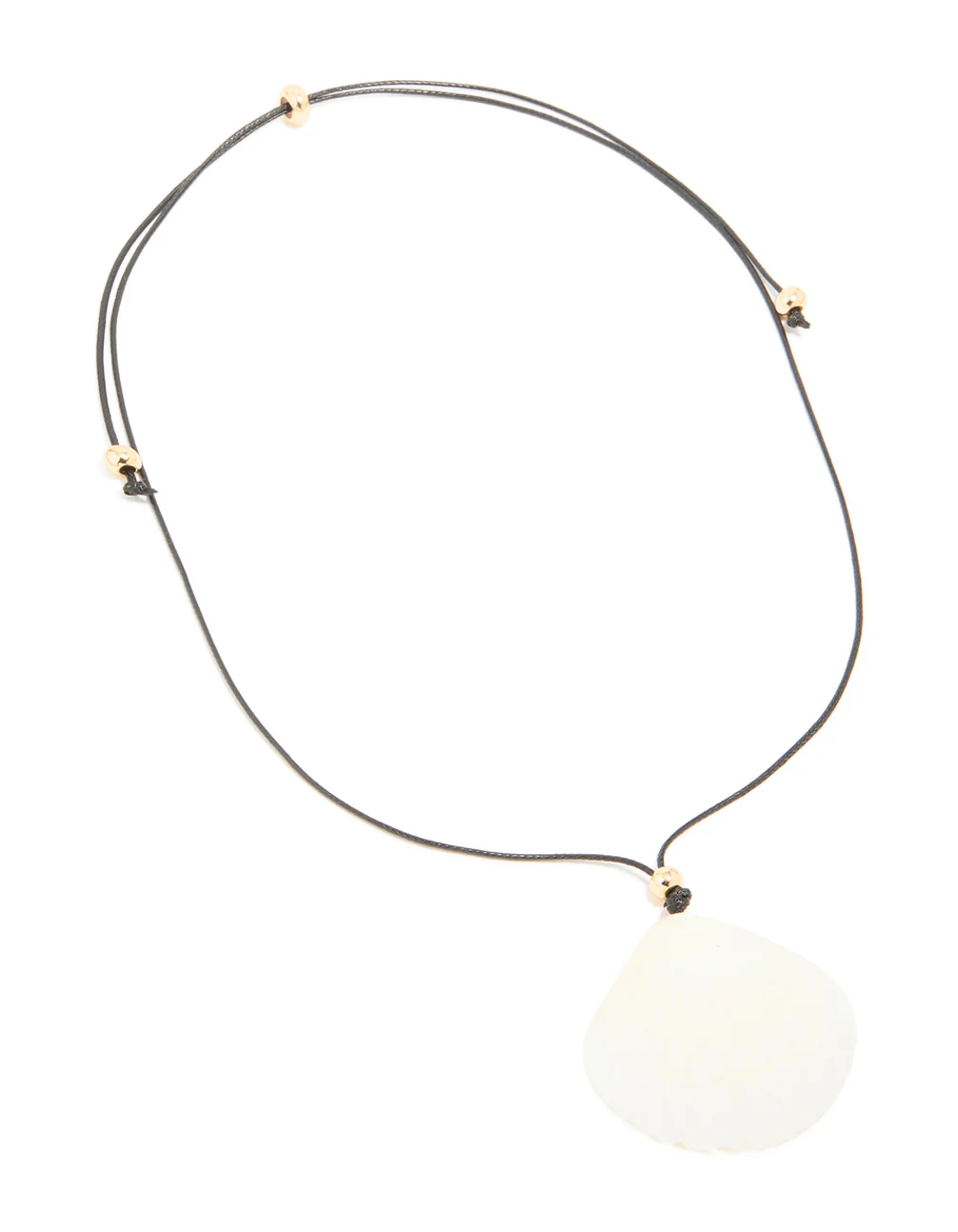 White Clam Shell Cord Necklace - Image 4