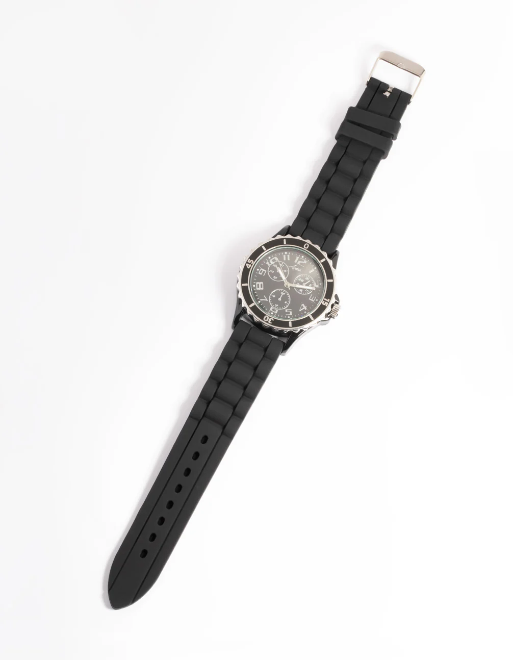 Black Silicone Sport Watch - Image 2