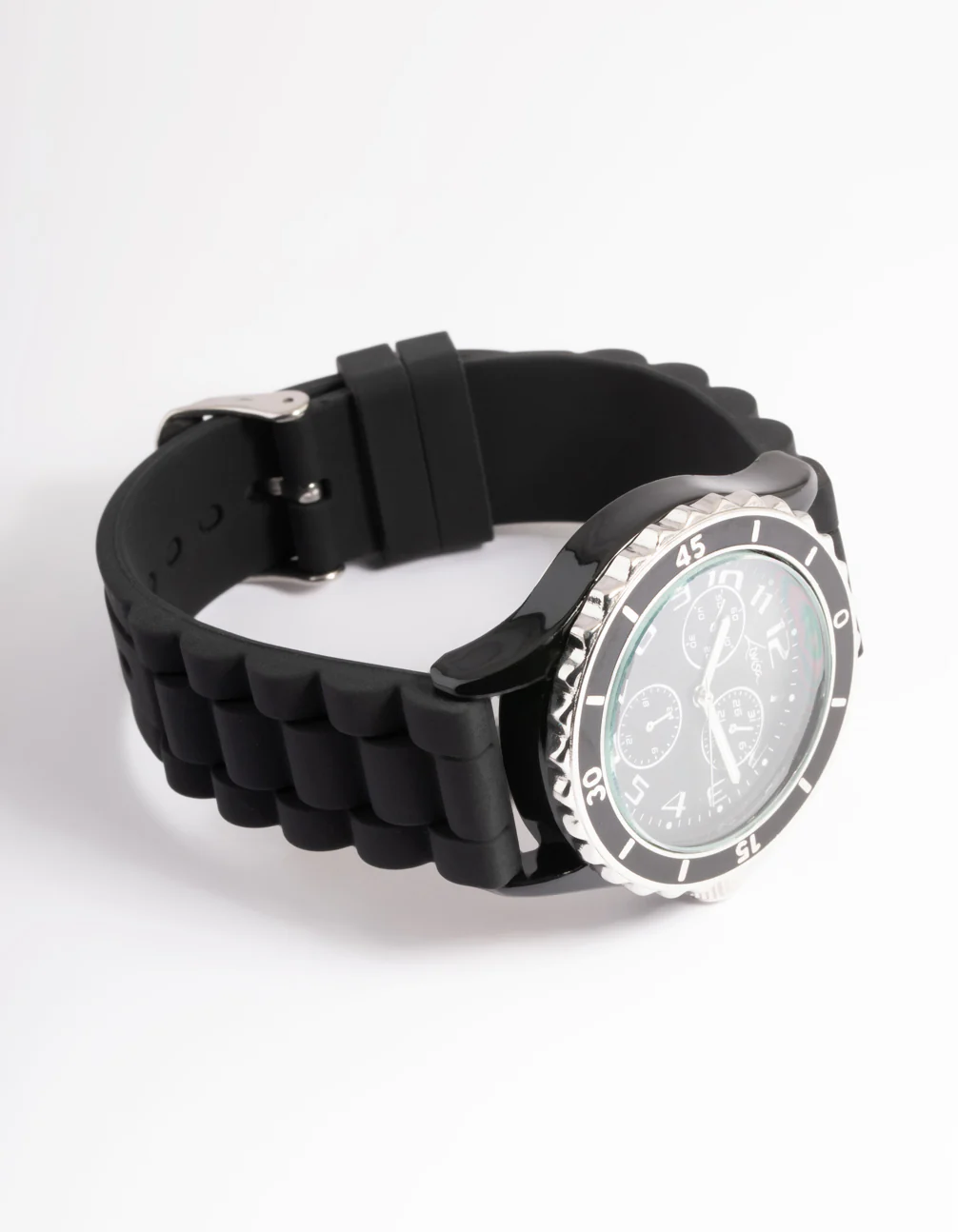 Black Silicone Sport Watch - Image 3