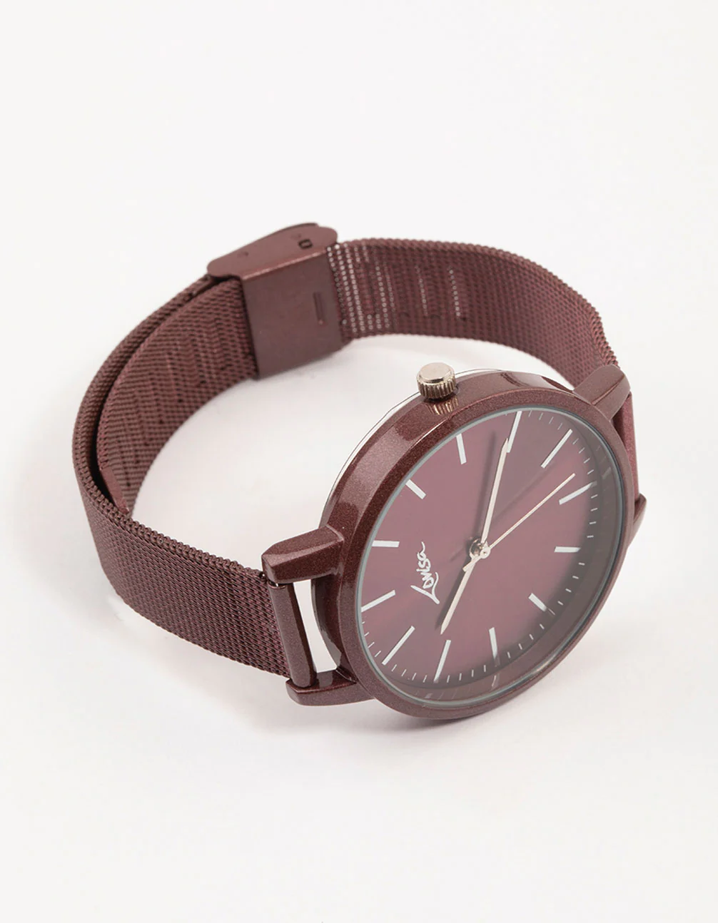 Maroon Mesh Light Watch - Image 3