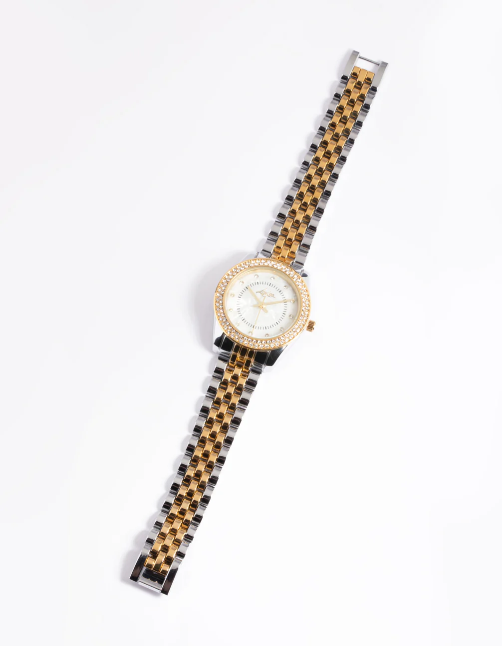 Mixed Metal Two Tone Diamante Watch - Image 2