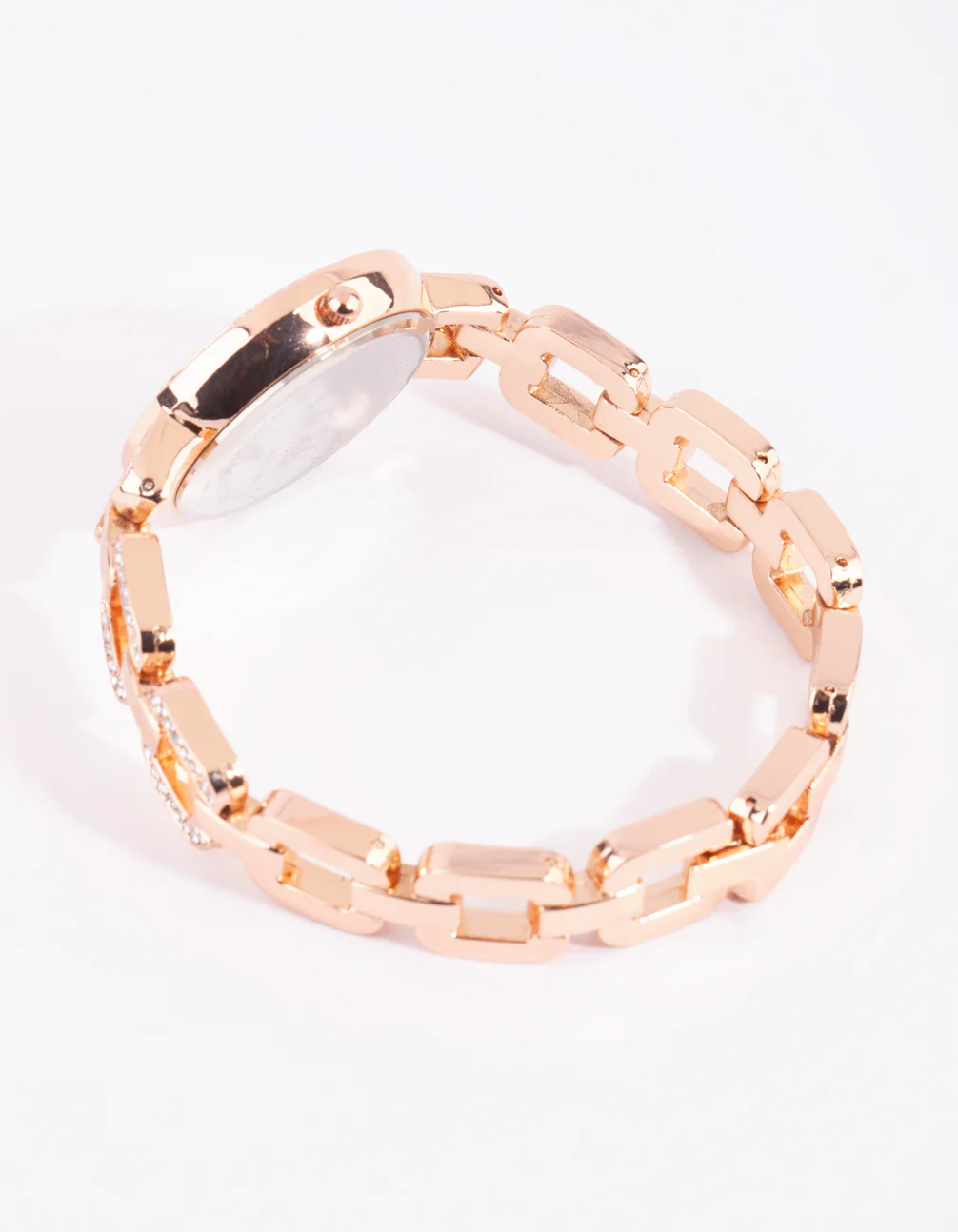 Rose Gold Diamante Chain Link Watch - Image 3