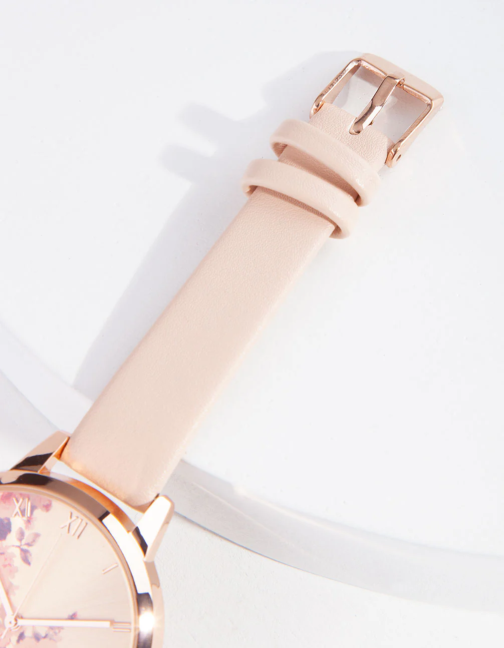 Pink Floral PU Strap Watch - Image 4