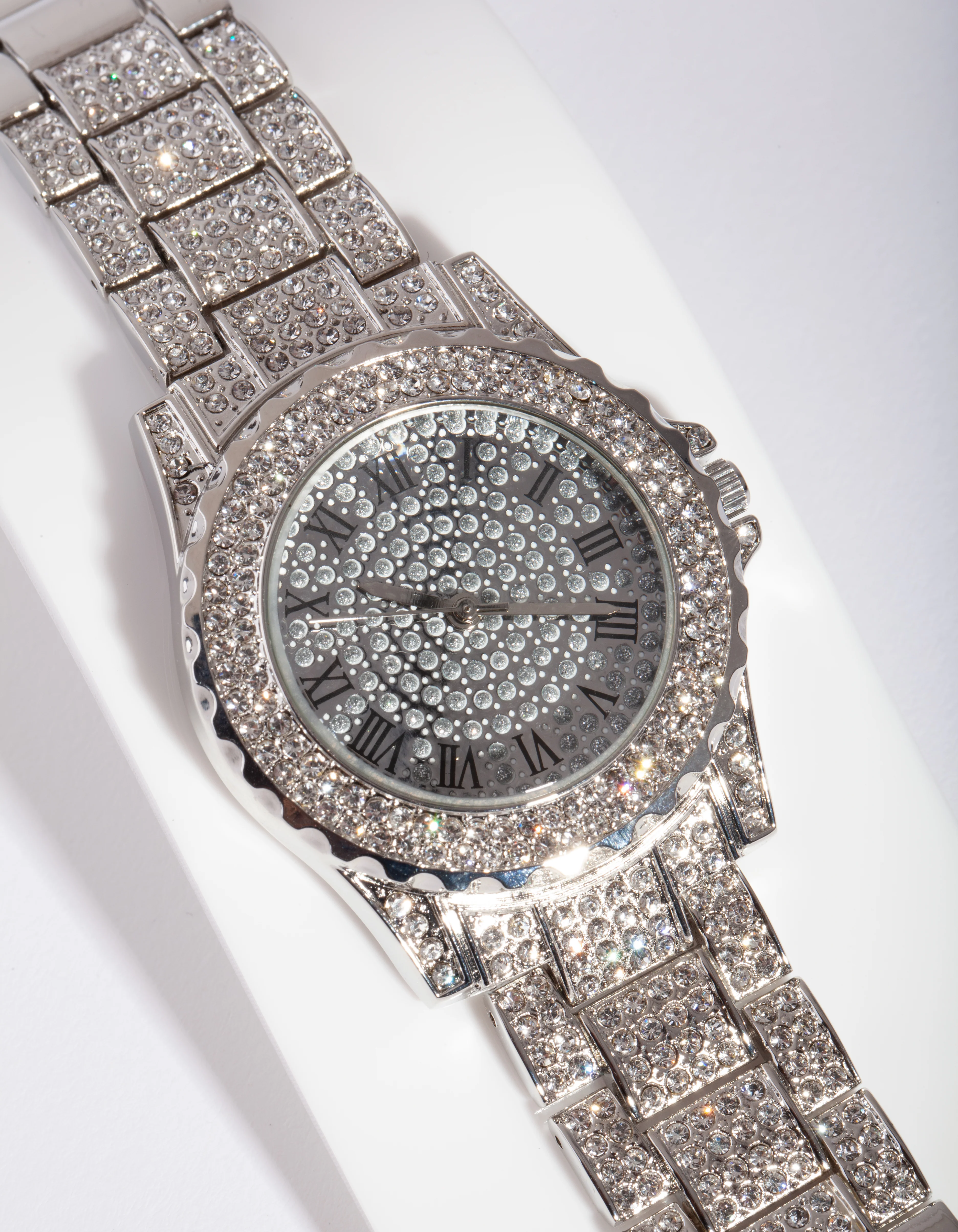 Silver Large Mega Bling Watch - Image 2