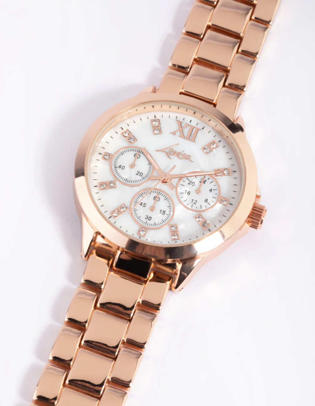Gold Marble Diamante Watch - Image 2