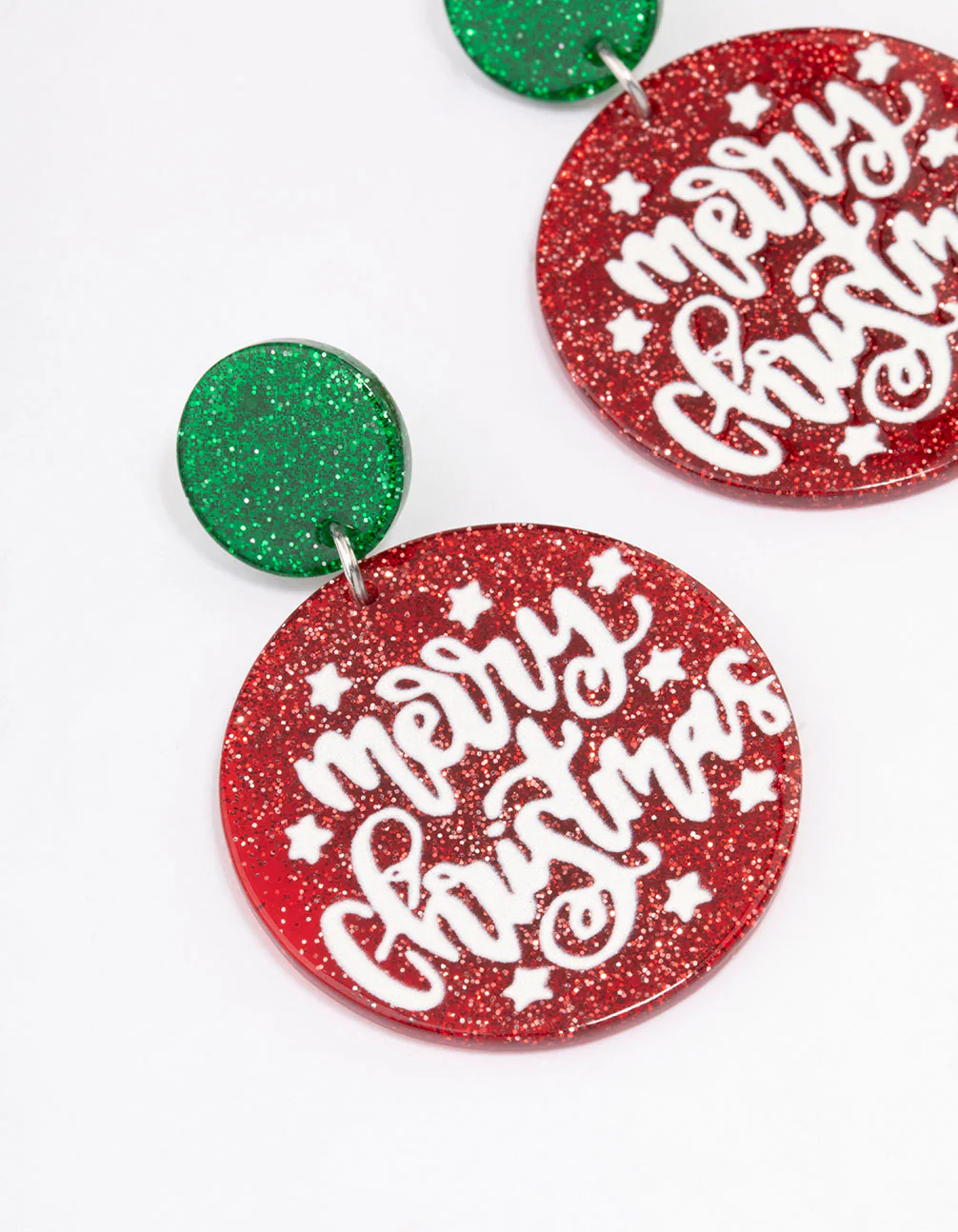 Acrylic Merry Christmas Drop Earrings - Image 2
