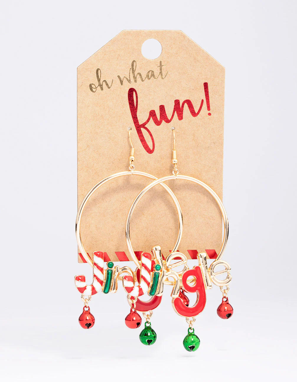 Gold Christmas Jingle Hoop Earrings - Image 3