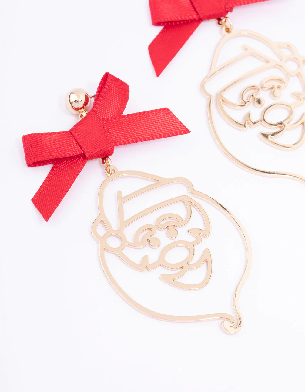 Christmas Santa & Bow Drop Earrings - Image 2