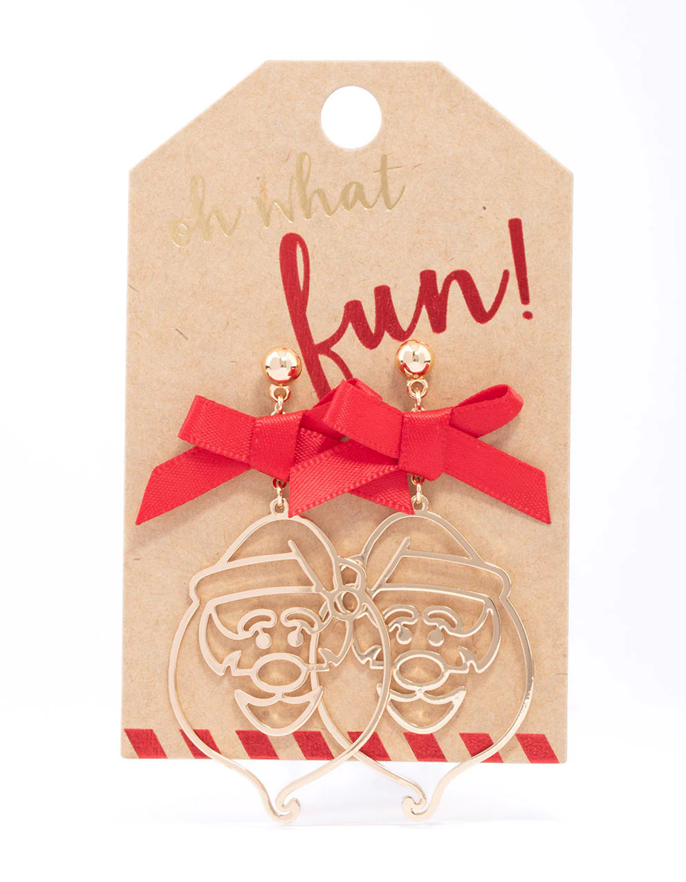 Christmas Santa & Bow Drop Earrings - Image 3