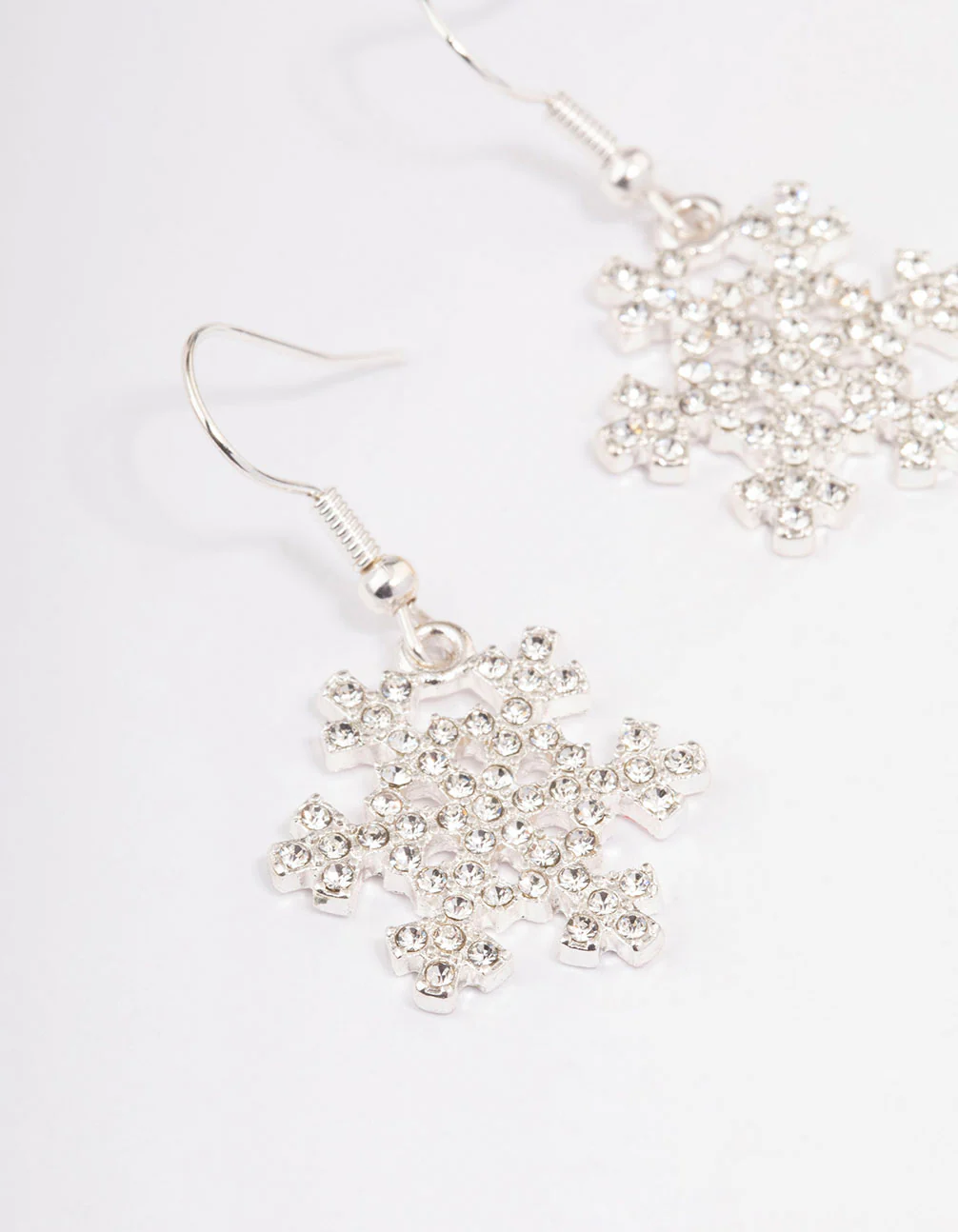 Silver Diamante Snowflake Drop Earrings - Image 2