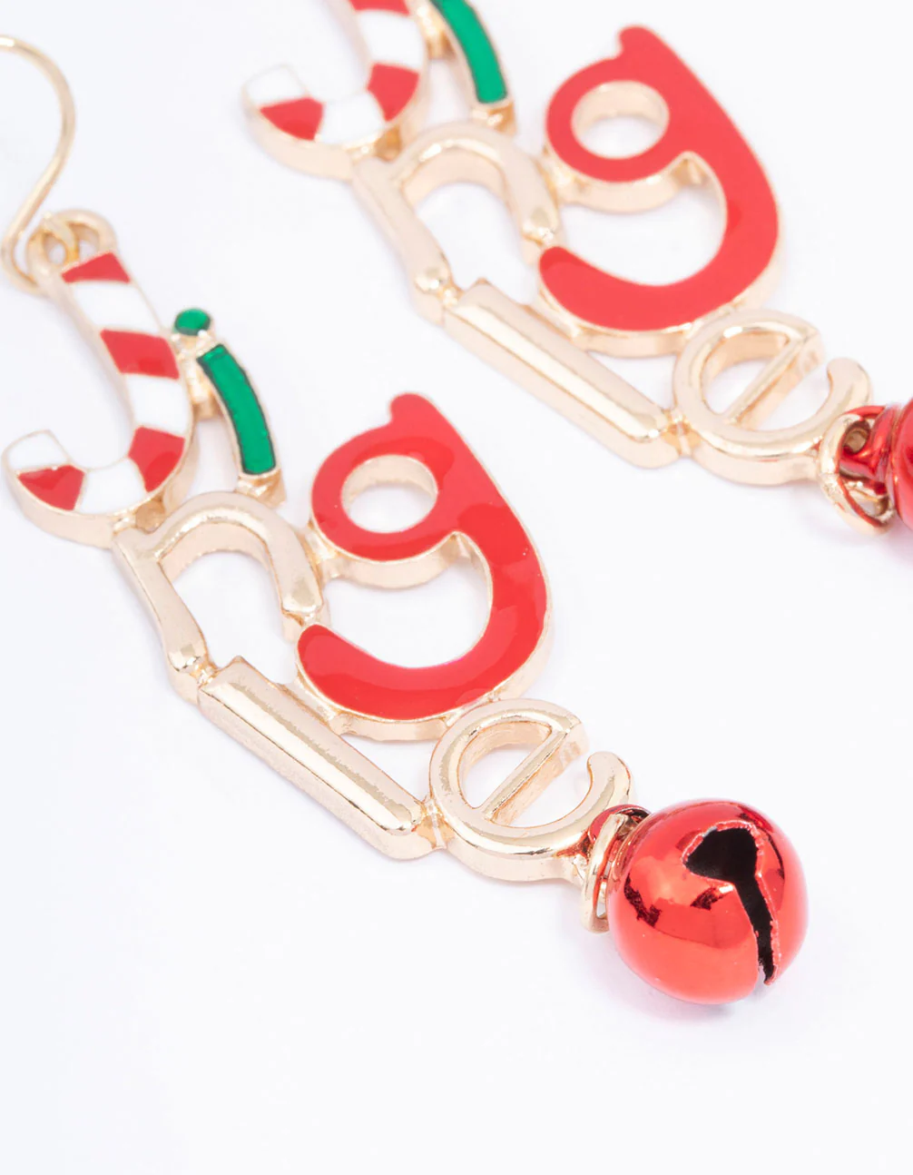 Gold Christmas Jingle Drop Earrings - Image 2