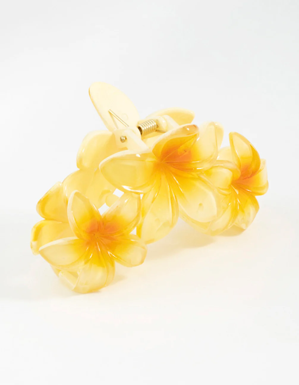 Yellow Frangipani Flowers Hair Claw Clip - Image 2