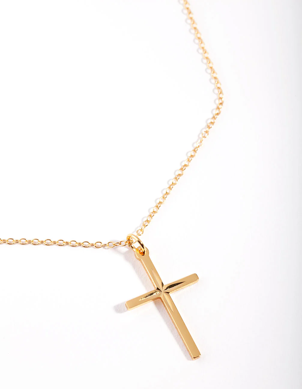 Sterling Silver Gold Cross Necklace - Image 2