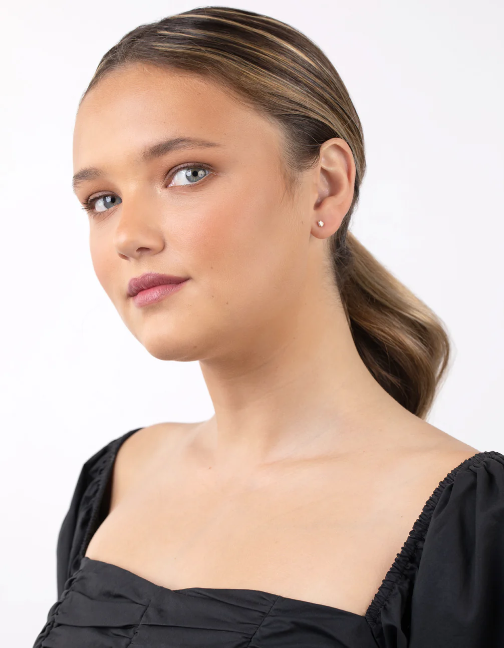 Gold Plated Sterling Silver Cubic Zirconia Stud Hoop Earring Pack - Image 5